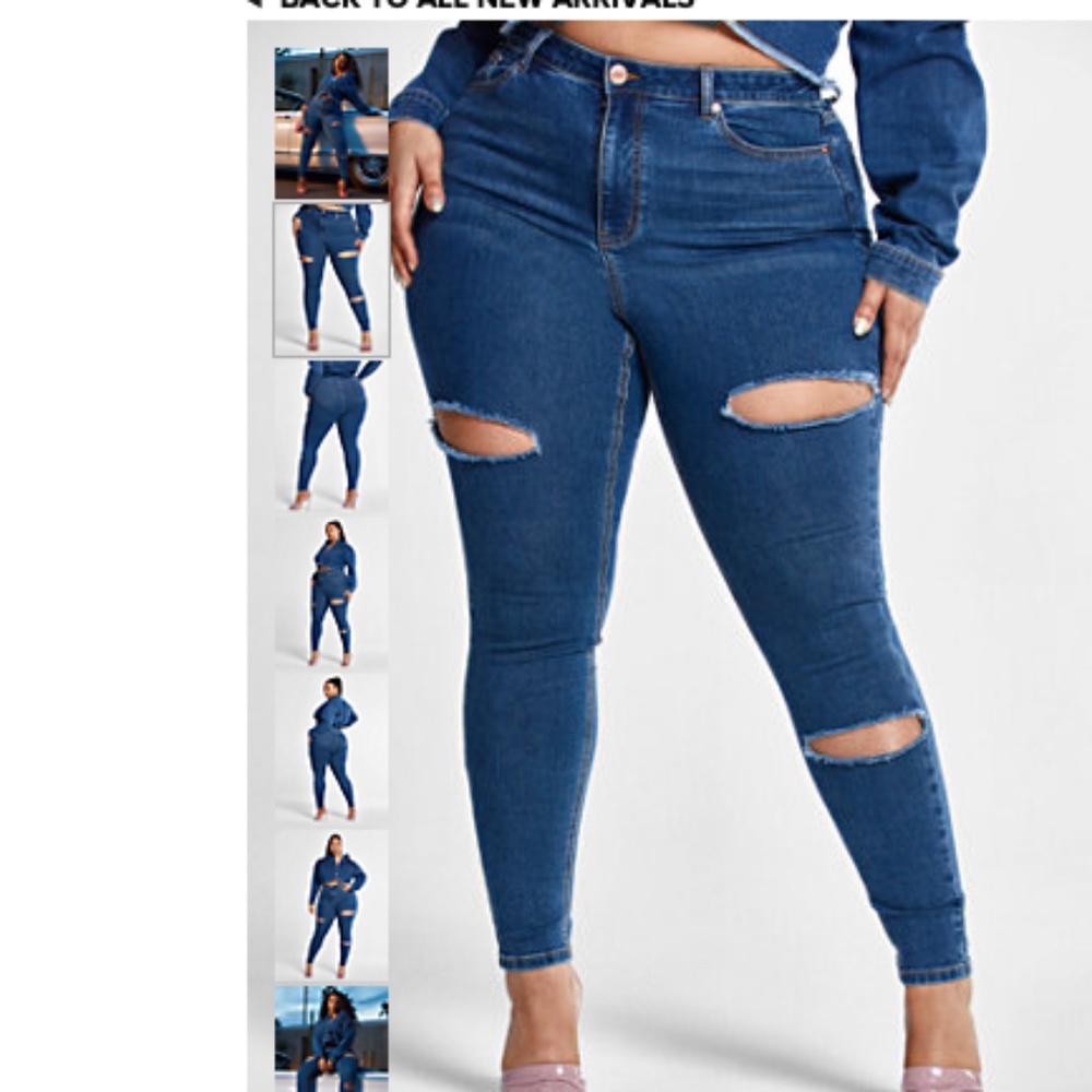 Sliced Skinny Jeans, Size 14, (255)